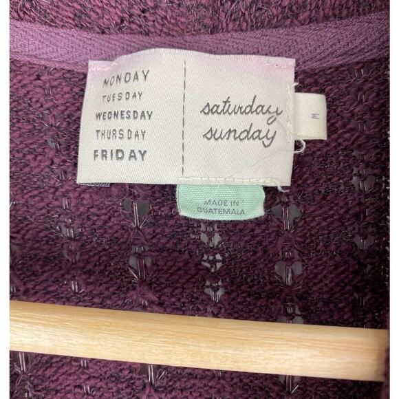 Anthropology Saturday Sunday Women's M Purple Open Duster Cardigan - Picture 3 of 9
